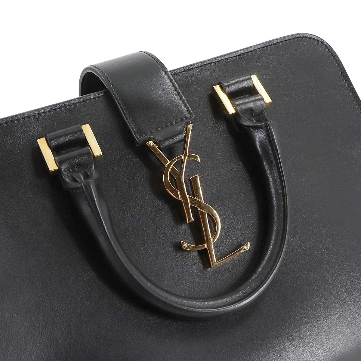 Baby Cabas Hand Shoulder Bag Leather Black 472466