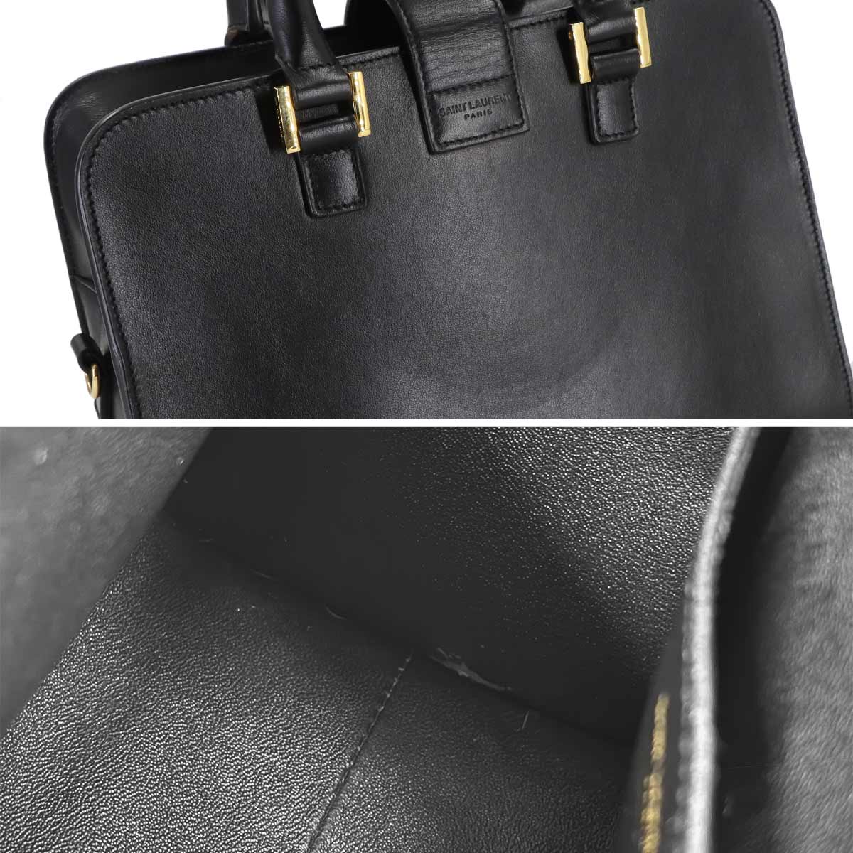 Baby Cabas Hand Shoulder Bag Leather Black 472466