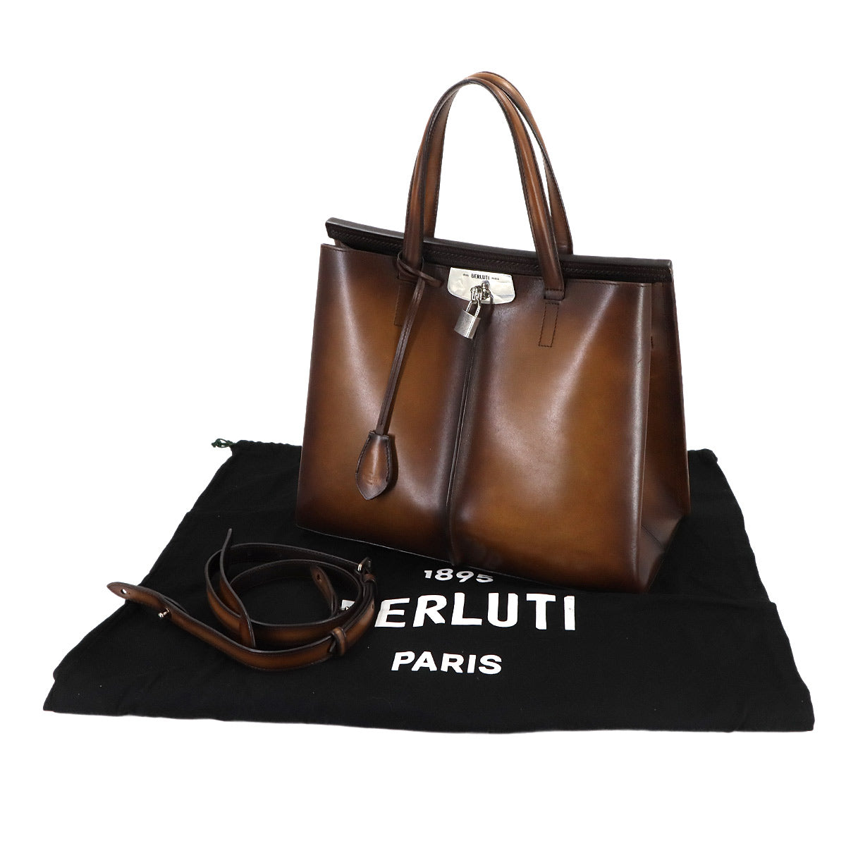 Luti 38 Tote Shoulder Bag Venezia Leather Brown Purse