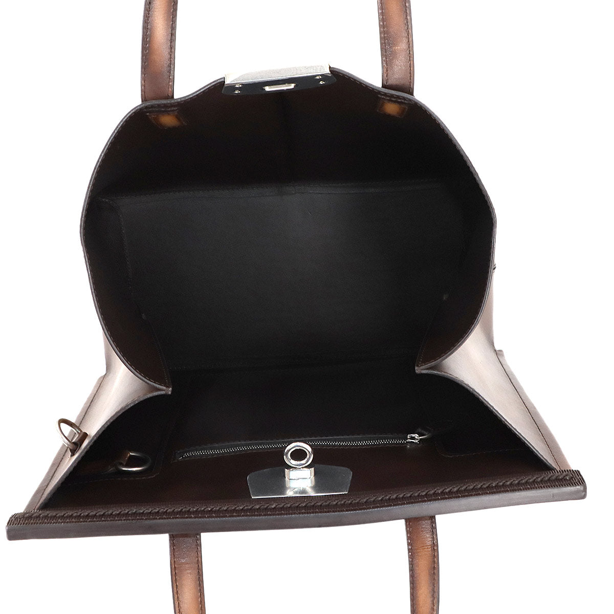 Luti 38 Tote Shoulder Bag Venezia Leather Brown Purse