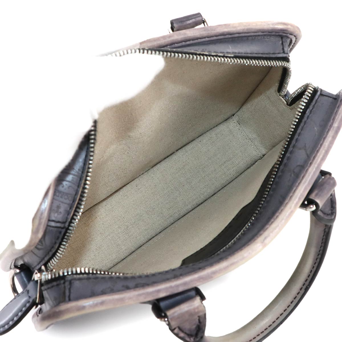 Calligraphy Unjour Gulliver 2way Hand Bag Venezia Leather Gray