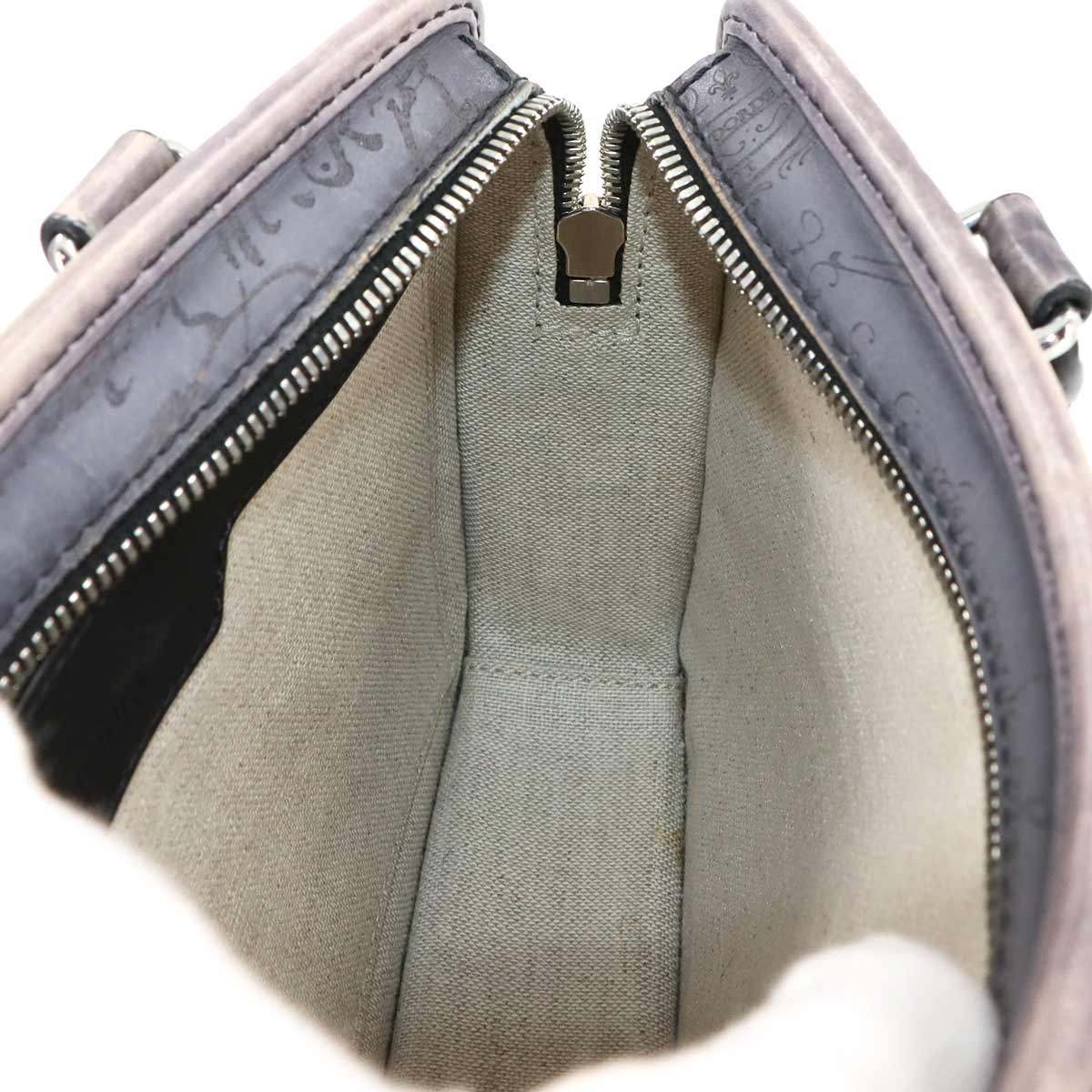 Calligraphy Unjour Gulliver 2way Hand Bag Venezia Leather Gray