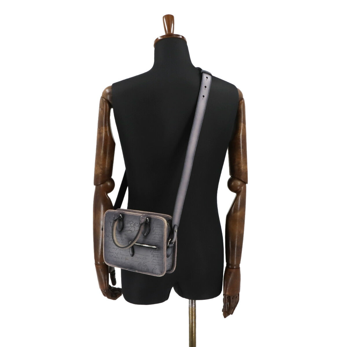 Calligraphy Unjour Gulliver 2way Hand Bag Venezia Leather Gray