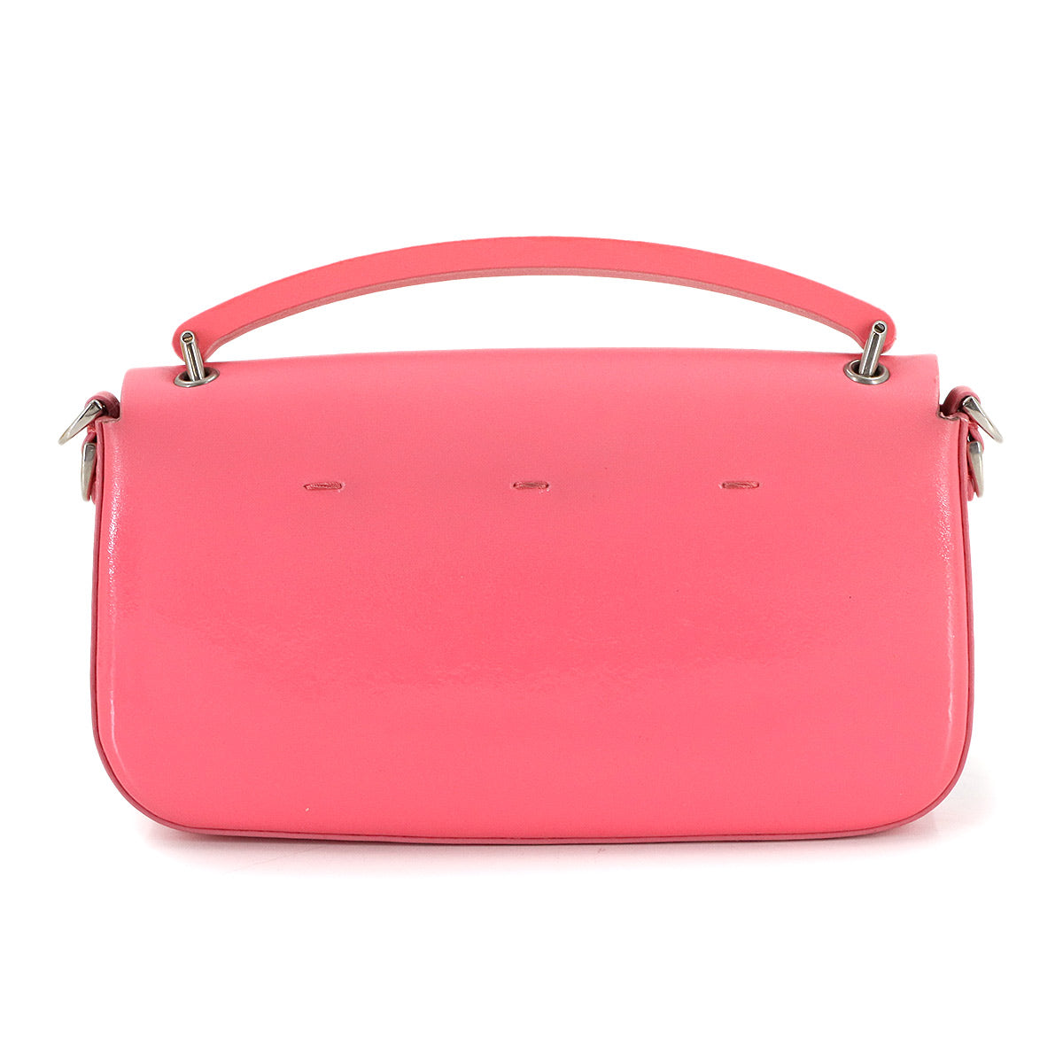 Mini Baguette Phone Pouch Hand Shoulder Bag Leather Enamel 7AS142