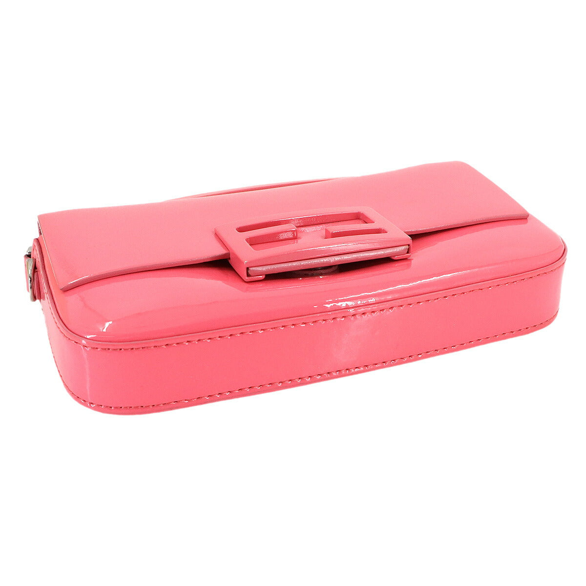 Mini Baguette Phone Pouch Hand Shoulder Bag Leather Enamel 7AS142