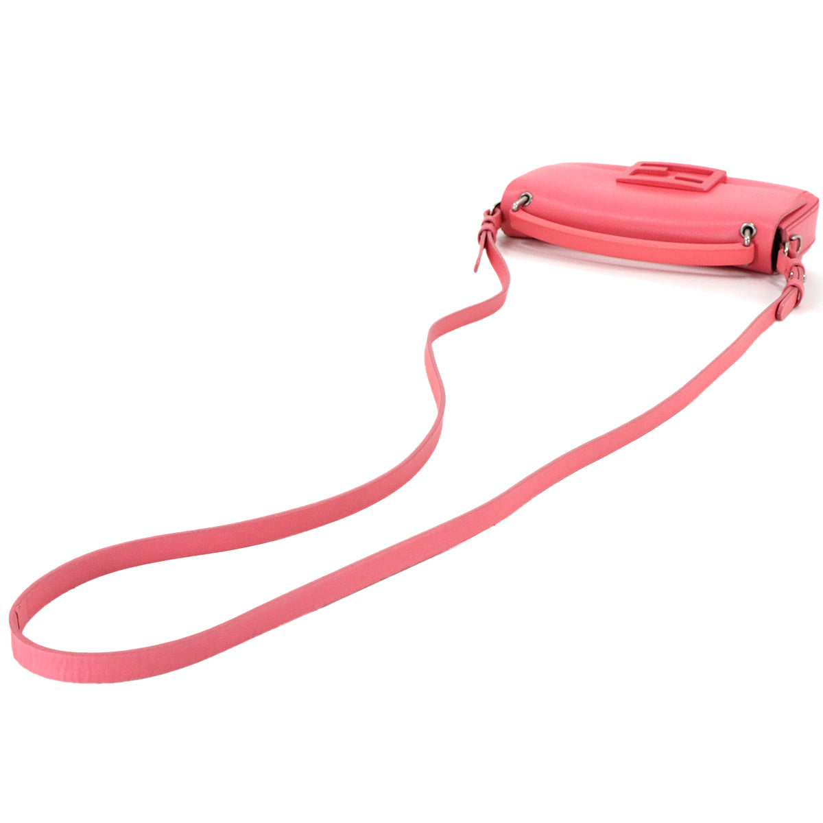 Mini Baguette Phone Pouch Hand Shoulder Bag Leather Enamel 7AS142