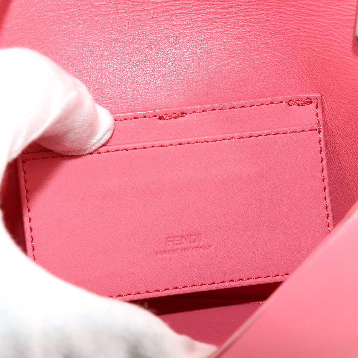 Mini Baguette Phone Pouch Hand Shoulder Bag Leather Enamel 7AS142