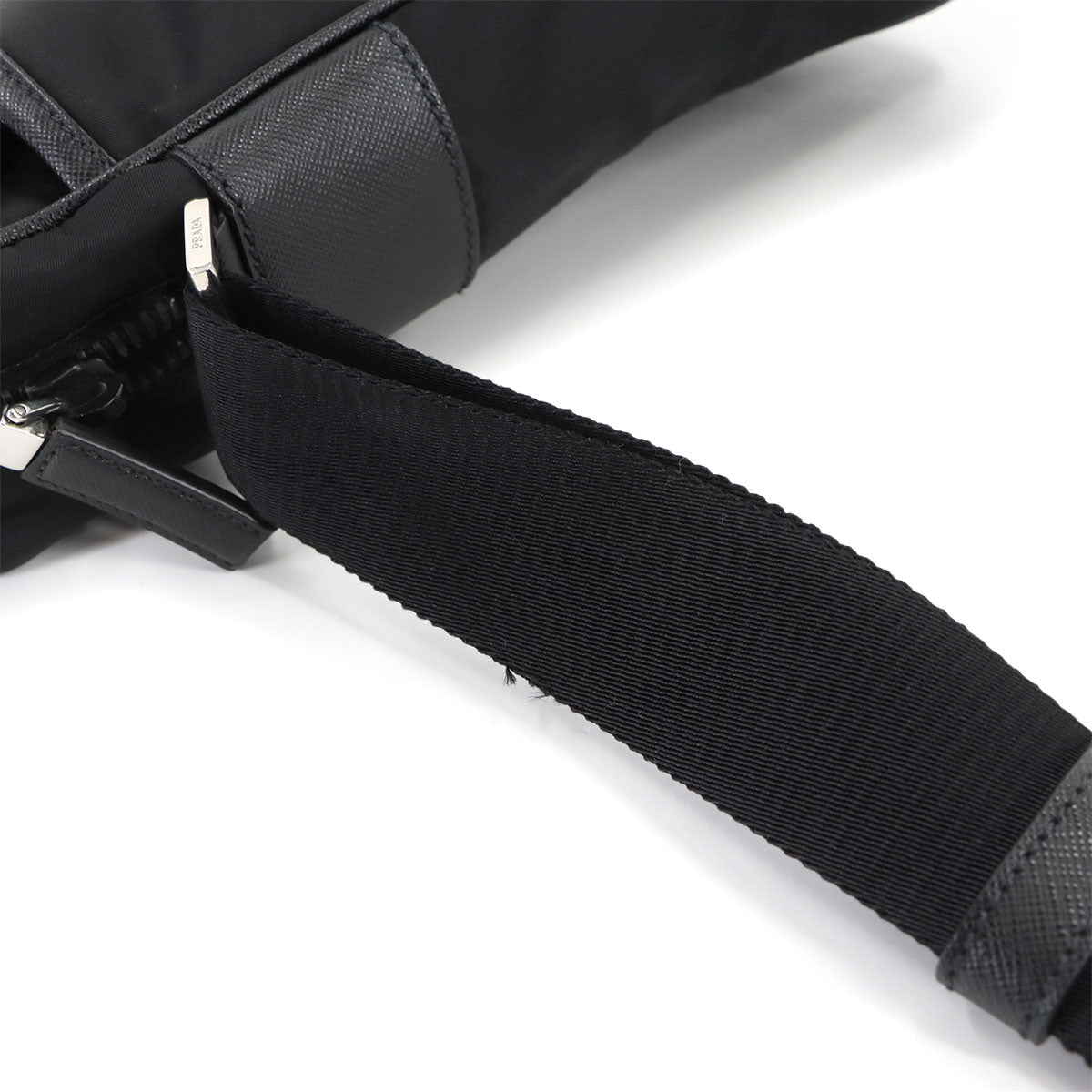 Shoulder Bag Nylon Saffiano Leather Nero Black 2VH002 Purse