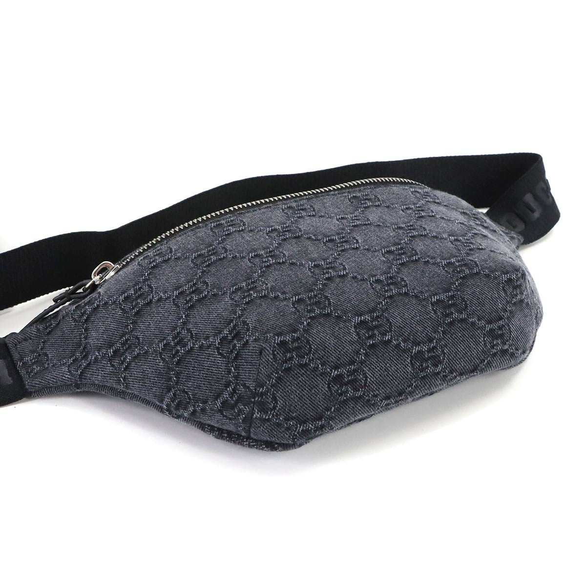 Childrens Crossbody Bag GG Denim Leather Black 502095 Purse