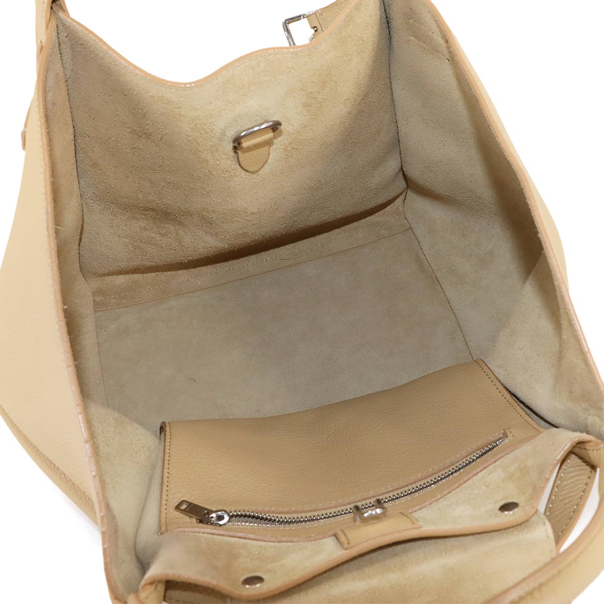 Big Bag Small With Longstrap Hand Shoulder Bag Leather Beige
