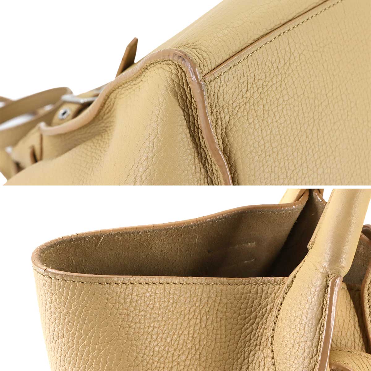 Big Bag Small With Longstrap Hand Shoulder Bag Leather Beige