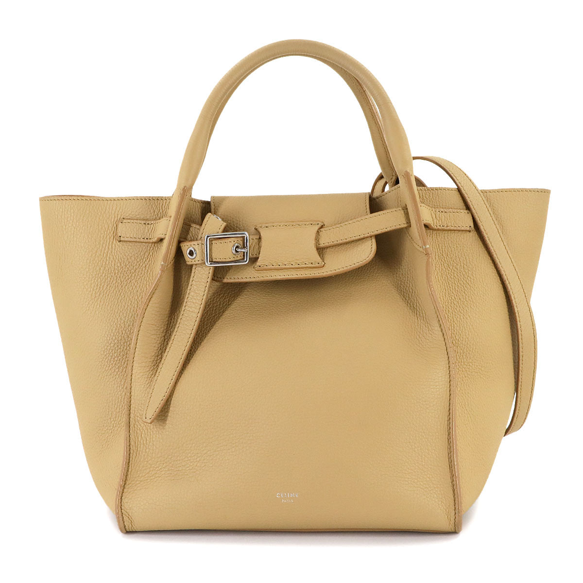 Big Bag Small With Longstrap Hand Shoulder Bag Leather Beige