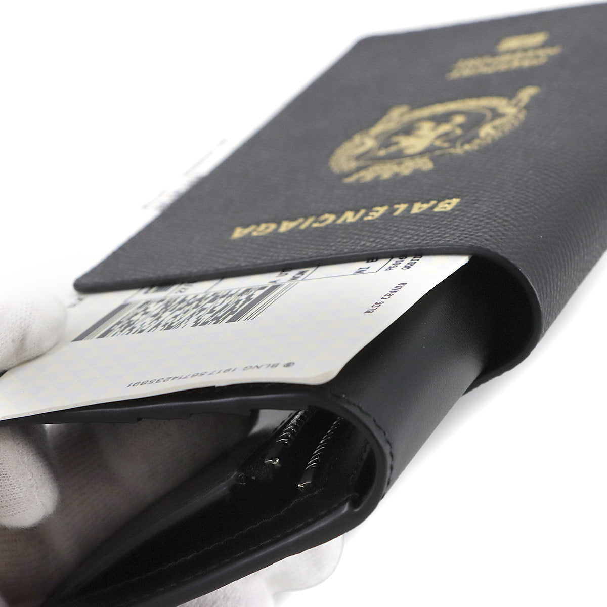 Passport Long Wallet 1Ticket Leather Black 787774