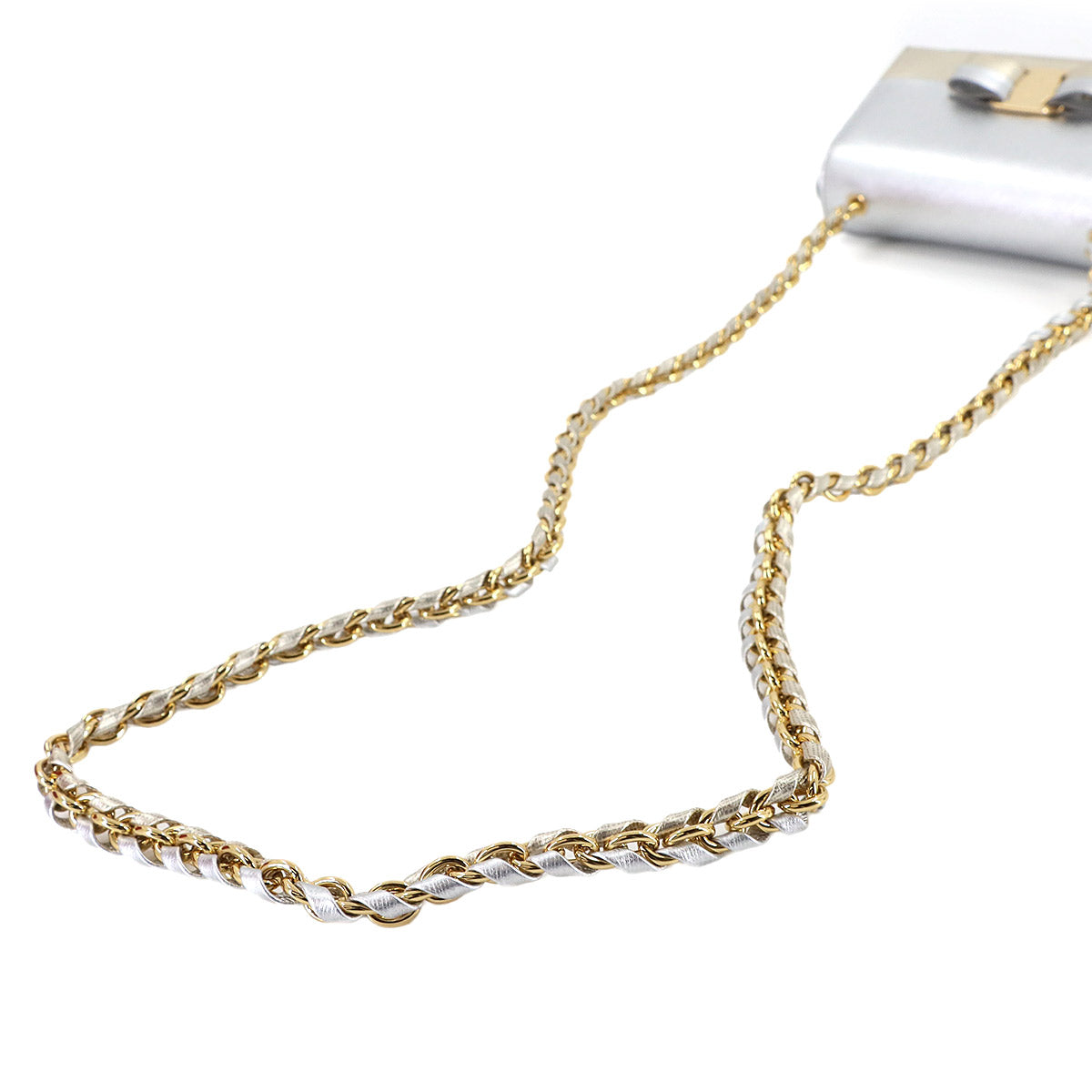 Vara Chain Shoulder Bag Leather Metalic Silver Gold