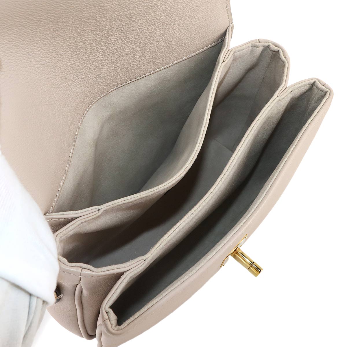 Oxford Hand Shoulder Bag Leather Greige M22792