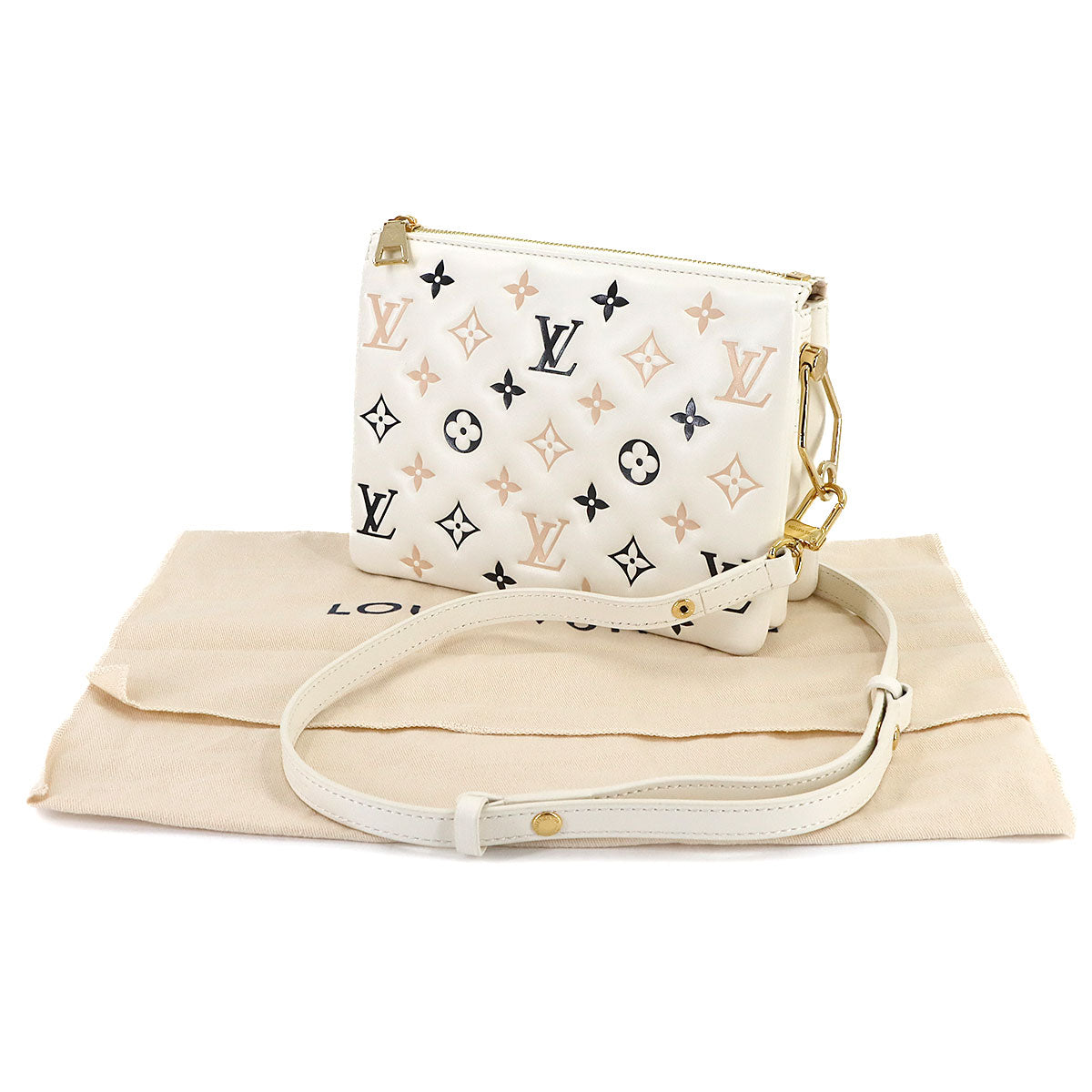 By the Pool Coussin BB Shoulder Bag Leather Beige M22954