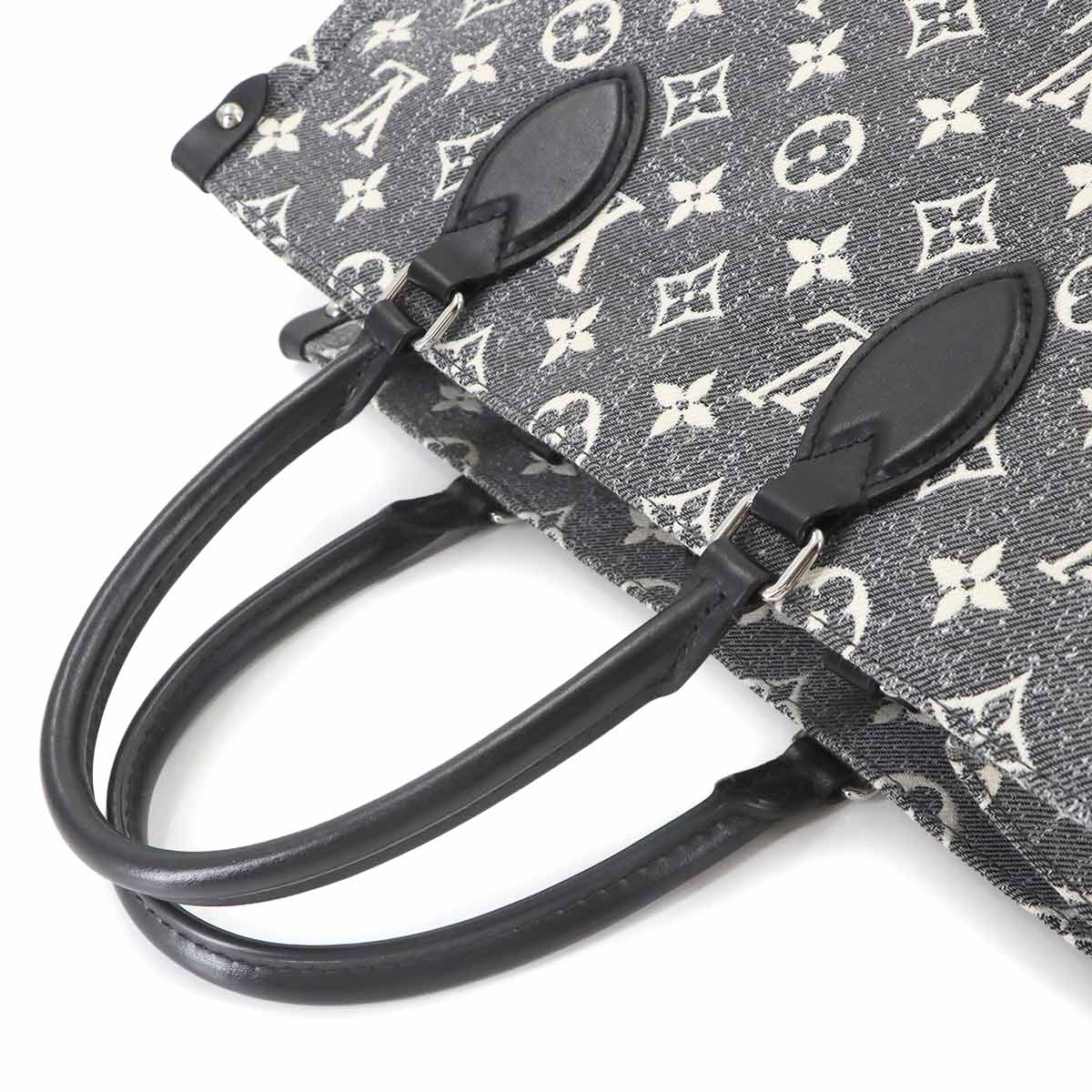 Monogram Jacquard Denim Onthego MM Tote Shoulder Bag