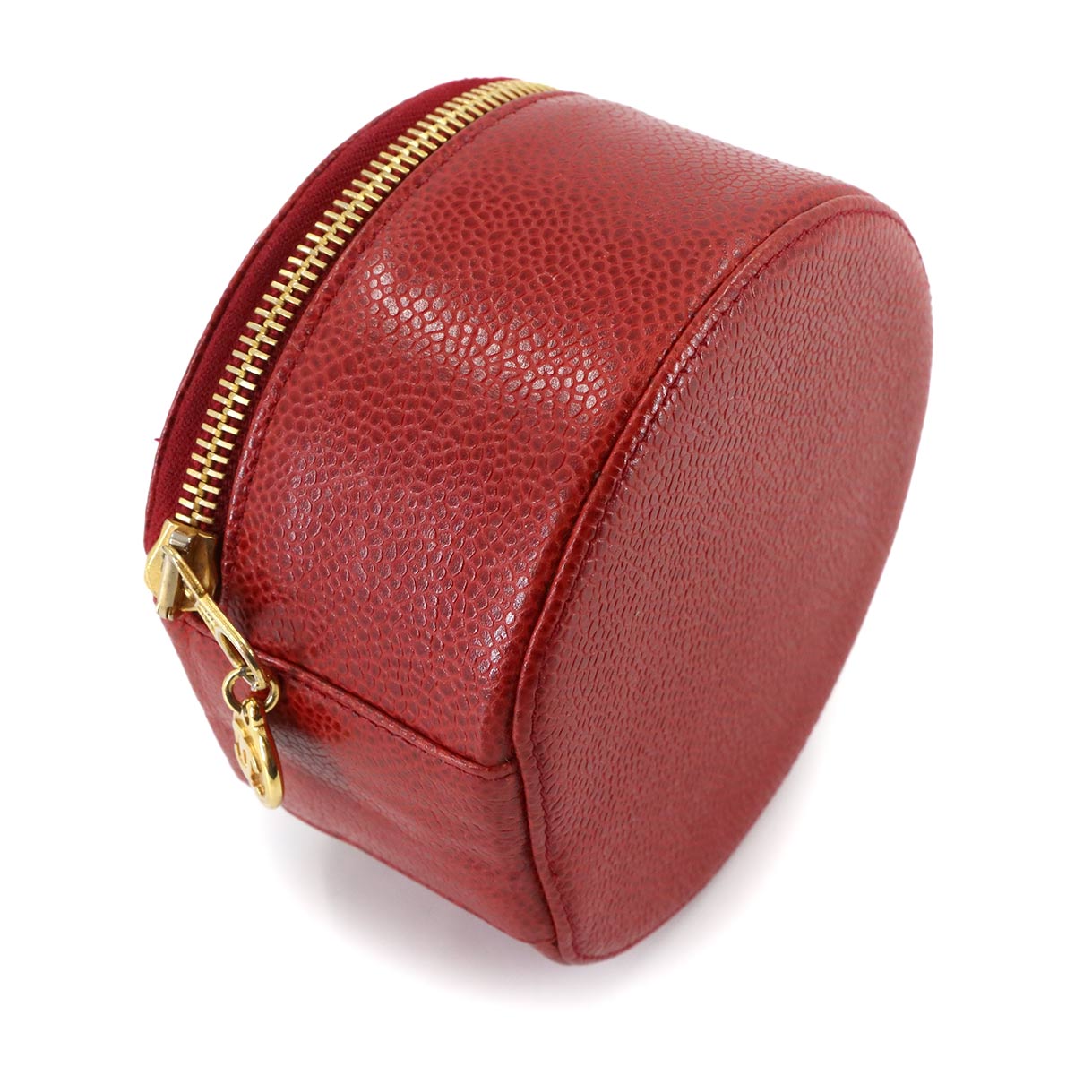 Coco Logos Jewelry Box Pouch Case Leather Red