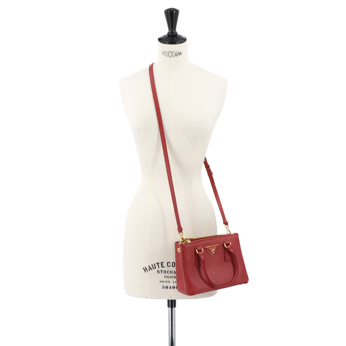 Galleria Mini Hand Shoulder Bag Saffiano Leather Red 1BA906