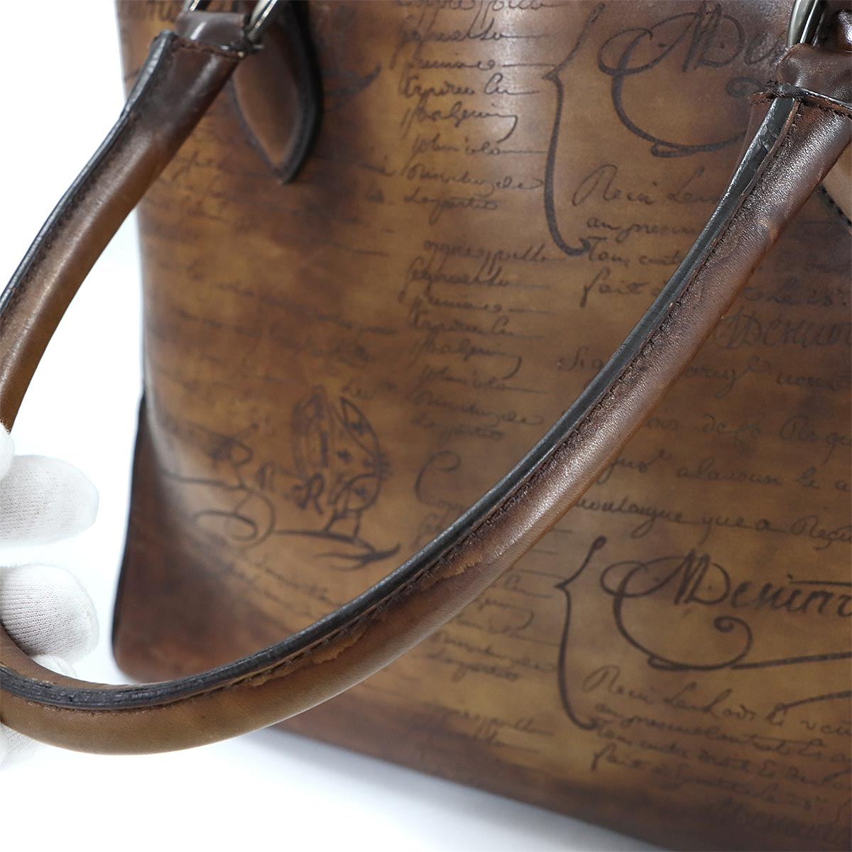 Calligraphy Toujours Tote Bag Venezia Leather Brown Purse