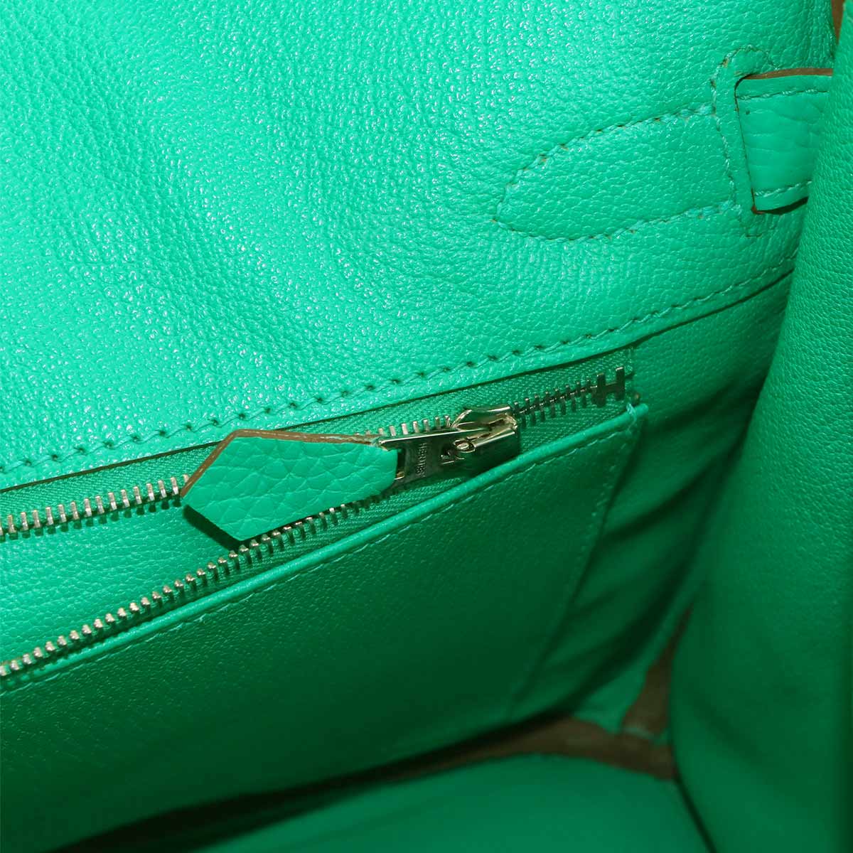Birkin 30 Taurillon Clemence Menthe Hand Bag Purse Green