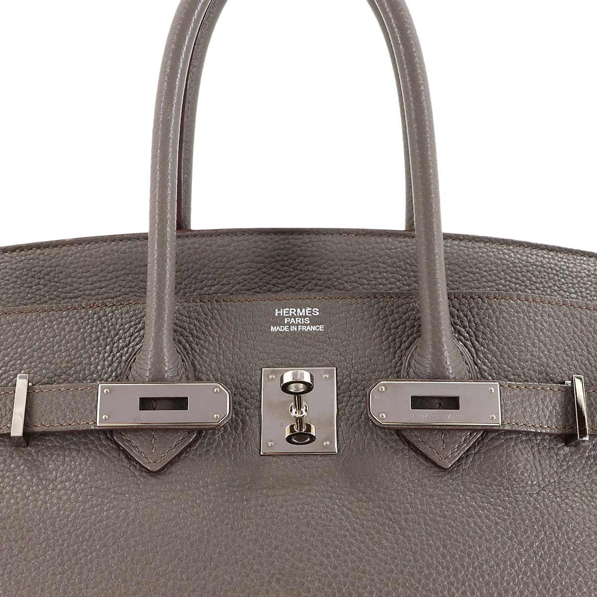 Birkin 35 Togo Etain Hand Bag Gray Purse