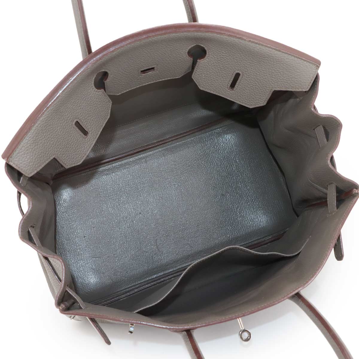 Birkin 35 Togo Etain Hand Bag Gray Purse