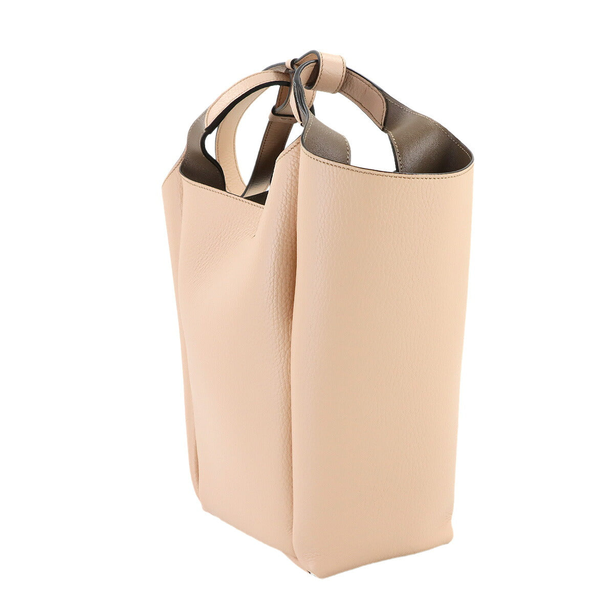 T Timeless Bucket Bag Small Hand Shoulder Bag Leather Beige