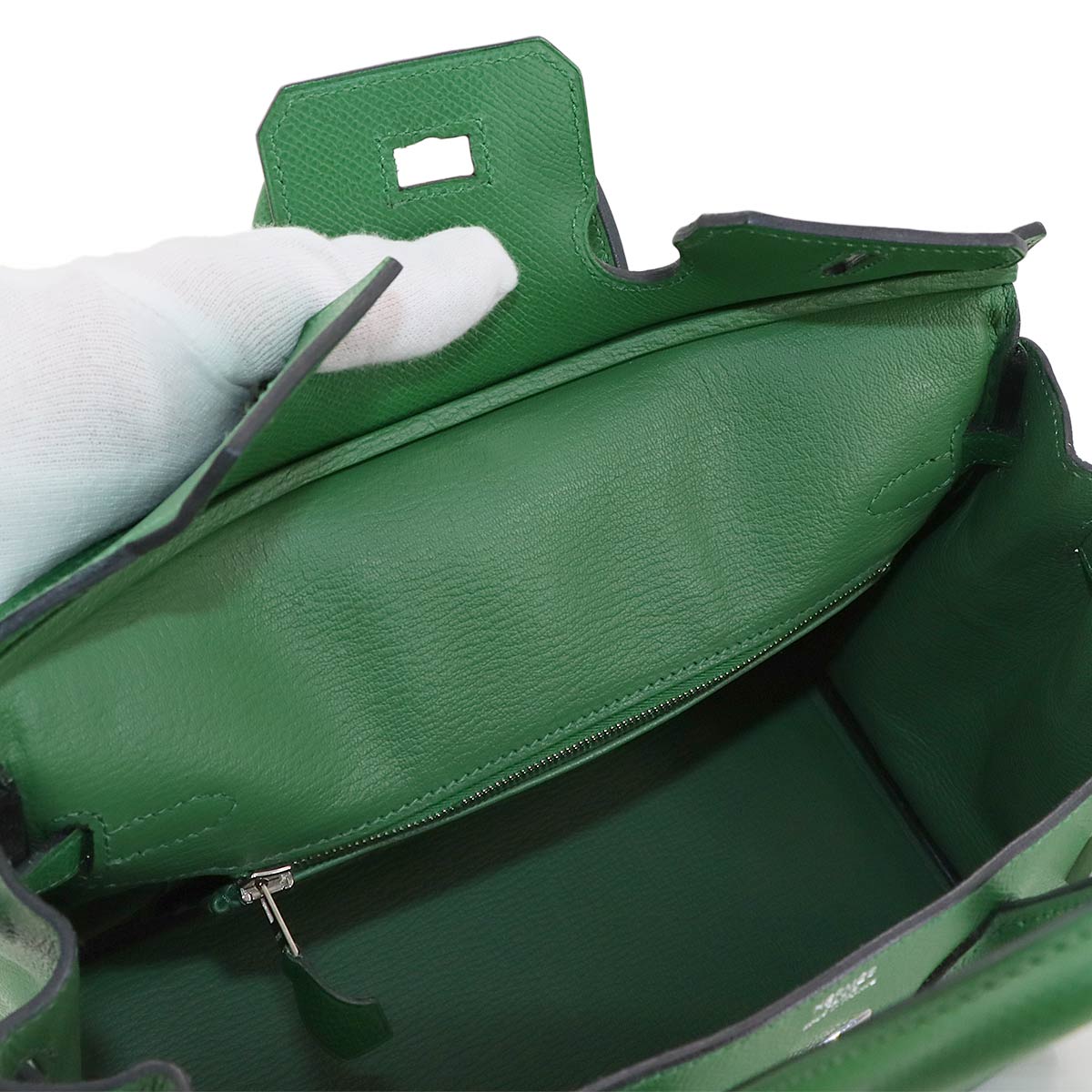 Birkin 25 Veau Epsom Vert Bengale Hand Bag Purse