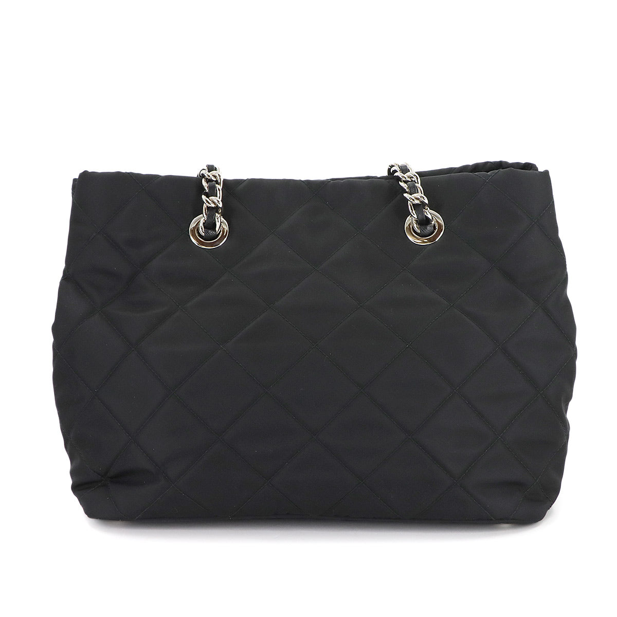 2way Tote Shoulder Bag Nylon Saffiano Leather Nero Black 1BG740