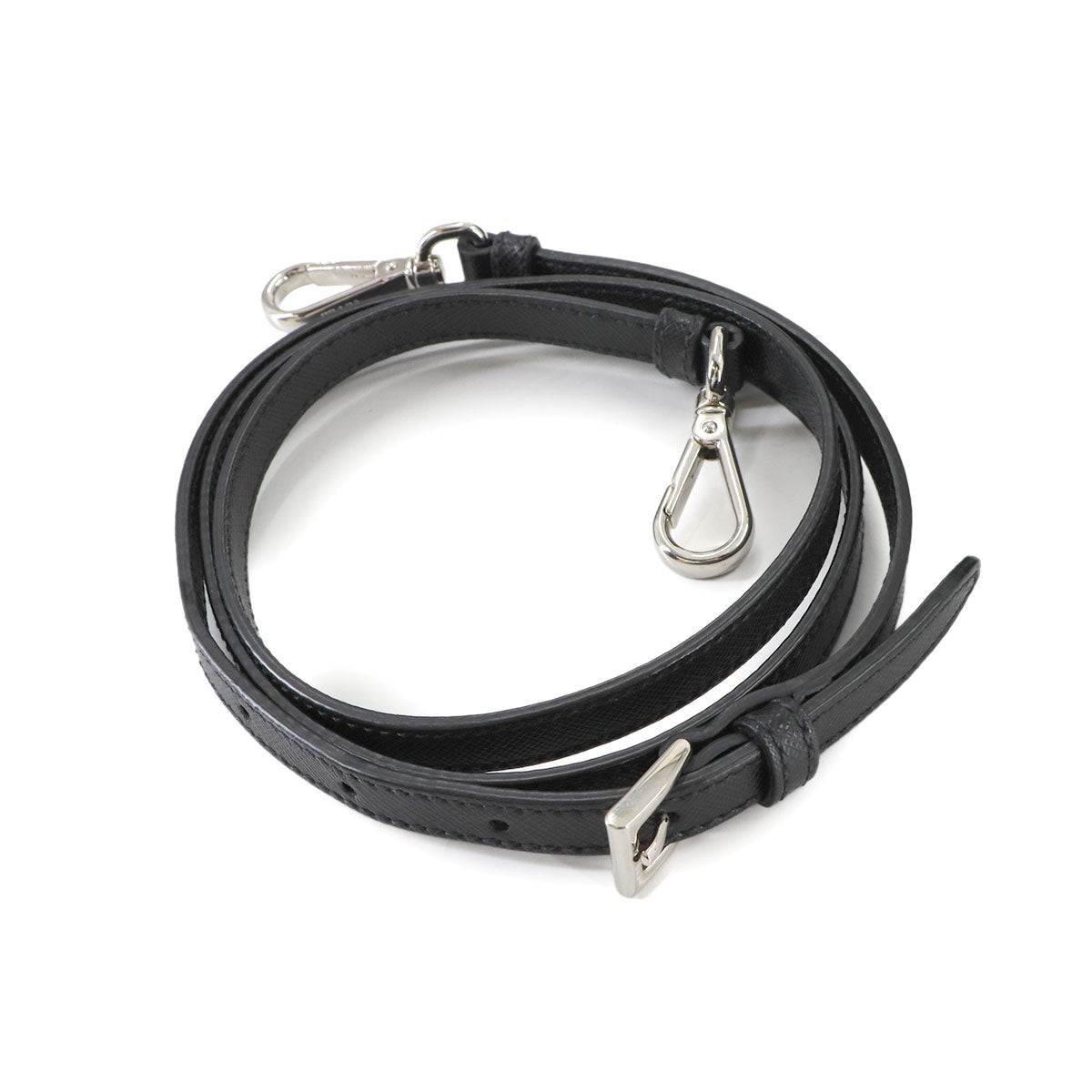 2way Tote Shoulder Bag Nylon Saffiano Leather Nero Black 1BG740