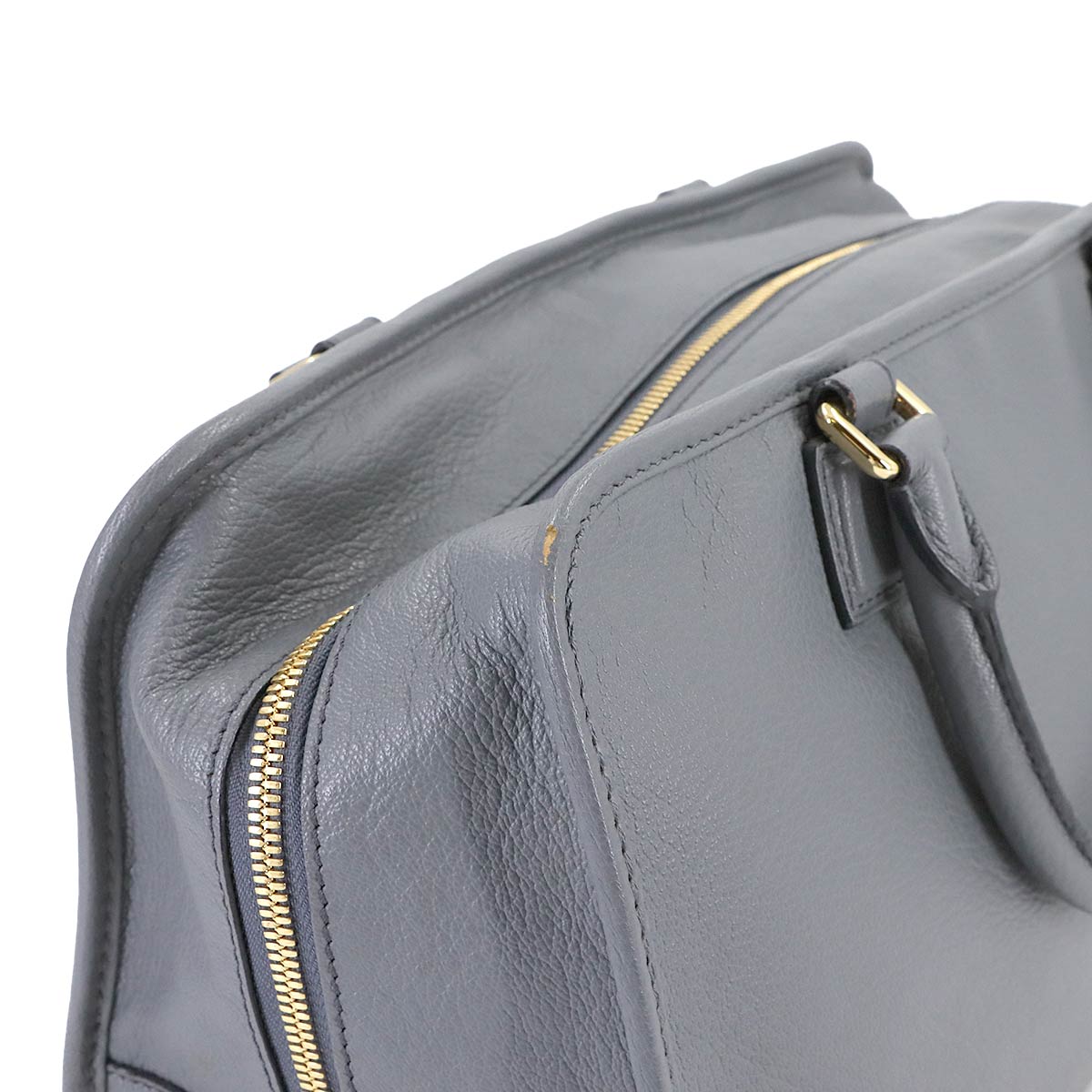 Amazona 36 Hand Bag Leather Gray Anagram Purse