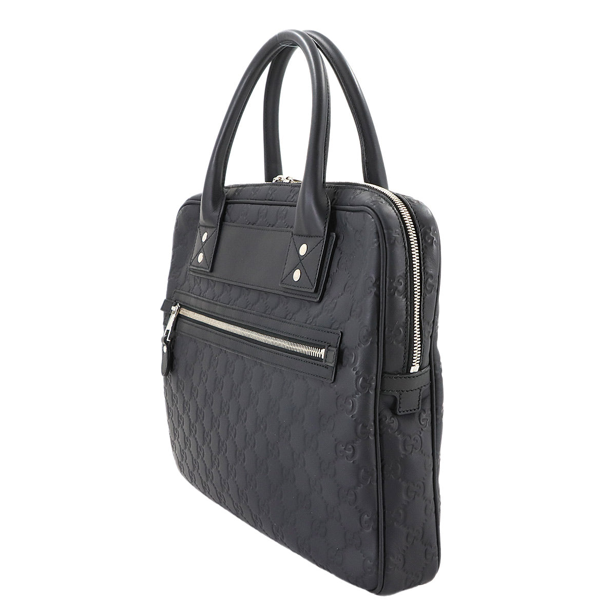 Guccissima Briefcase Business Bag Leather Black 322079 Purse