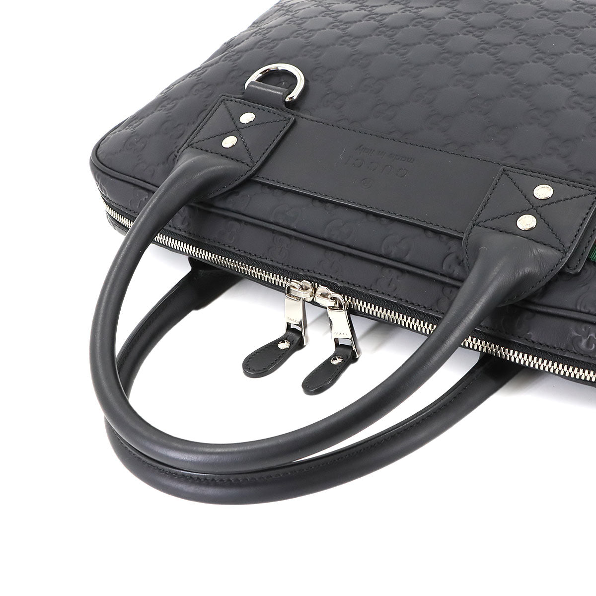 Guccissima Briefcase Business Bag Leather Black 322079 Purse