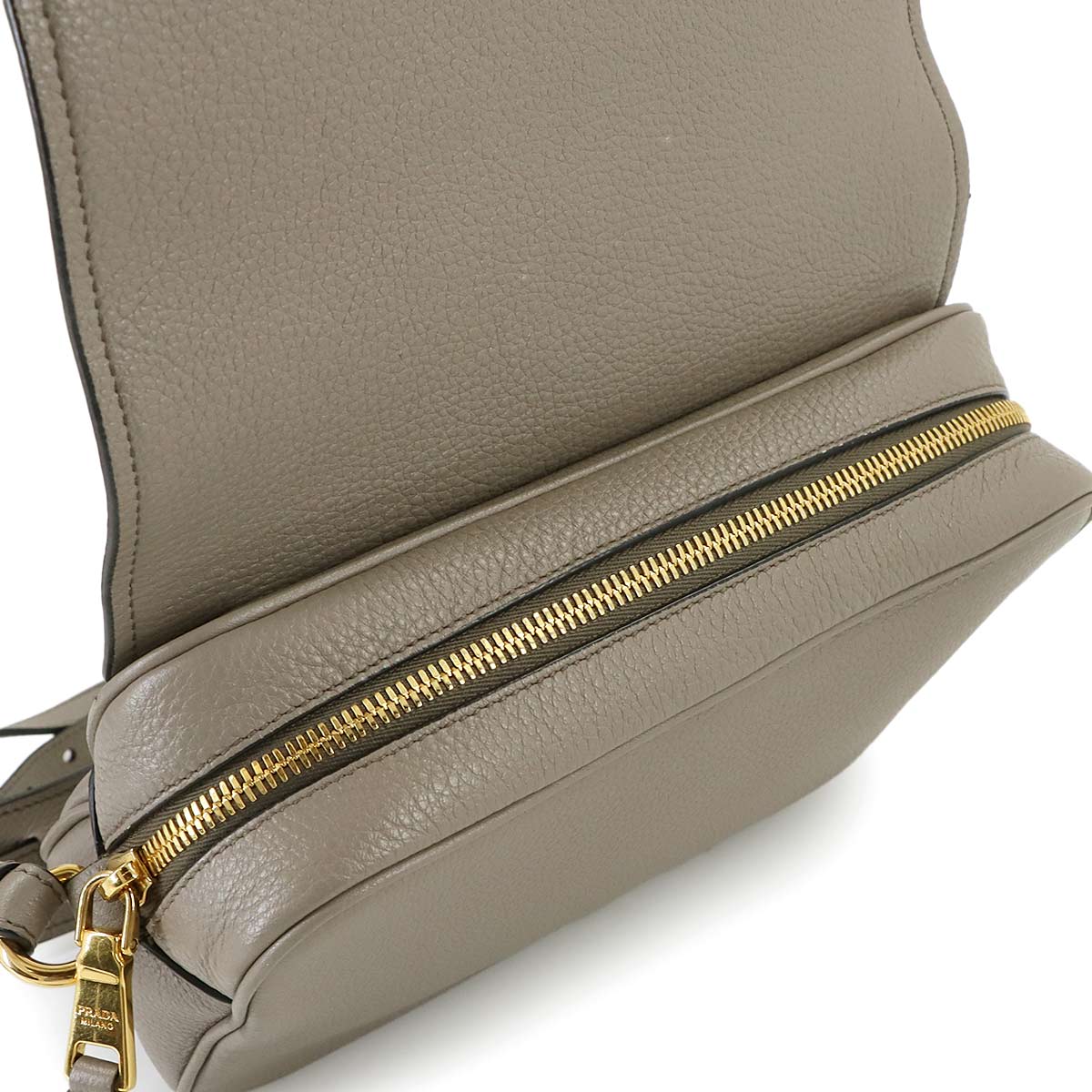 Shoulder Bag Leather Gray 1BD163 Purse