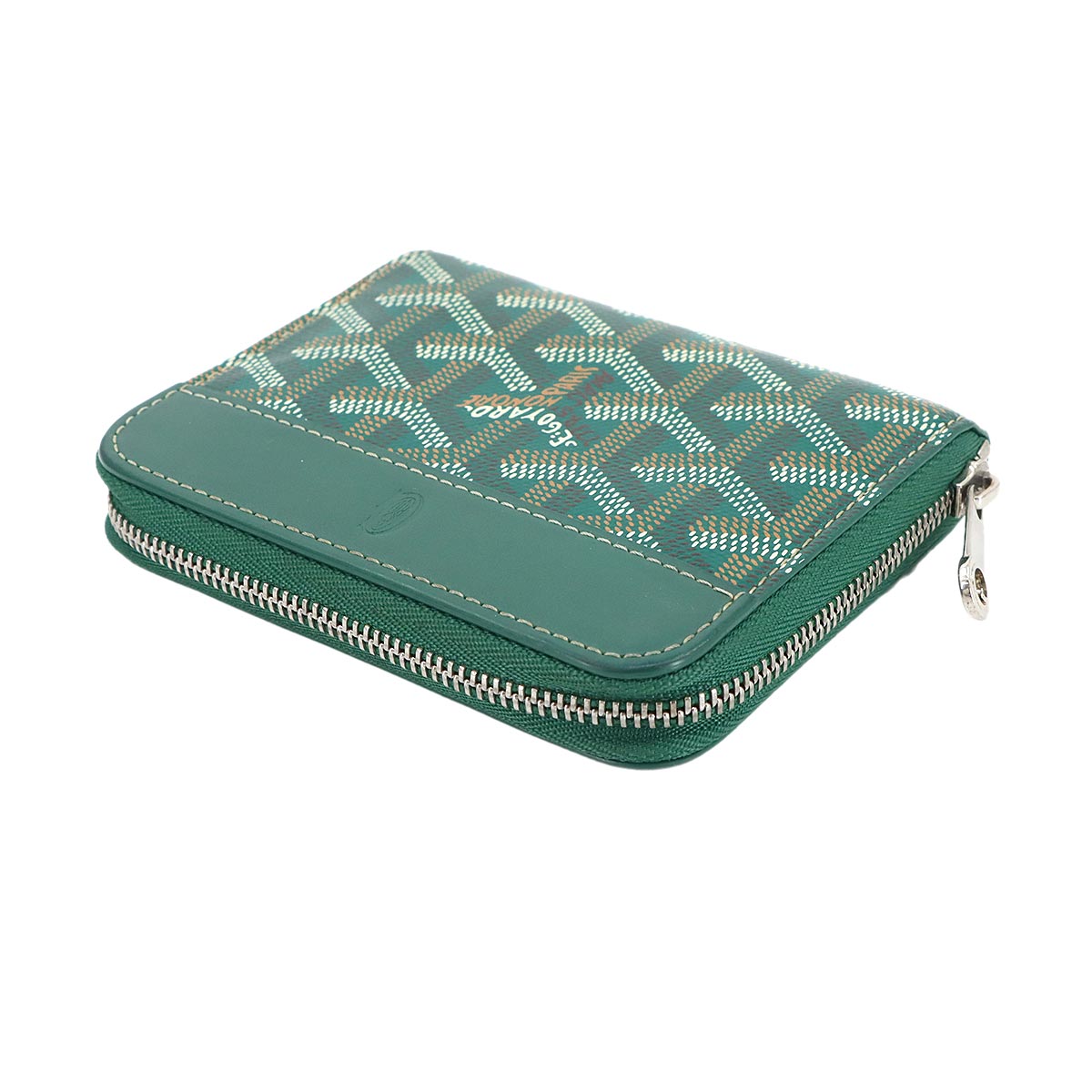 Matignon PM Coin Purse Wallet Herringbone PVC Leather Green