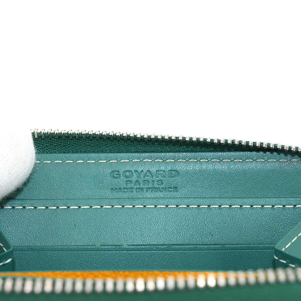 Matignon PM Coin Purse Wallet Herringbone PVC Leather Green