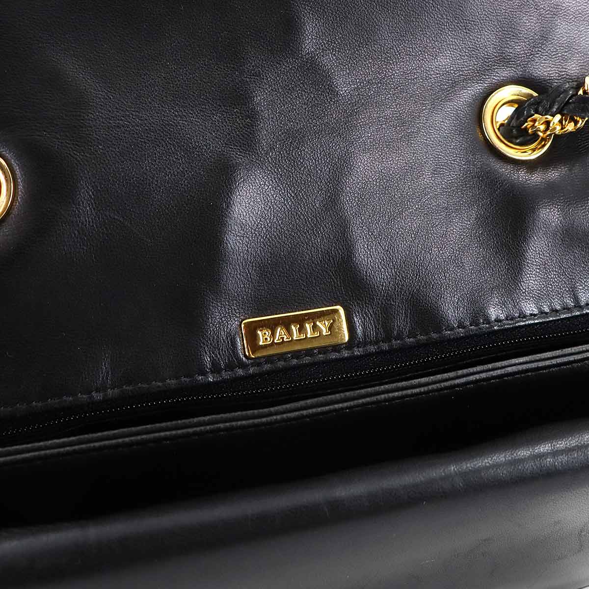 Quilting Shoulder Bag Leather Black Purse