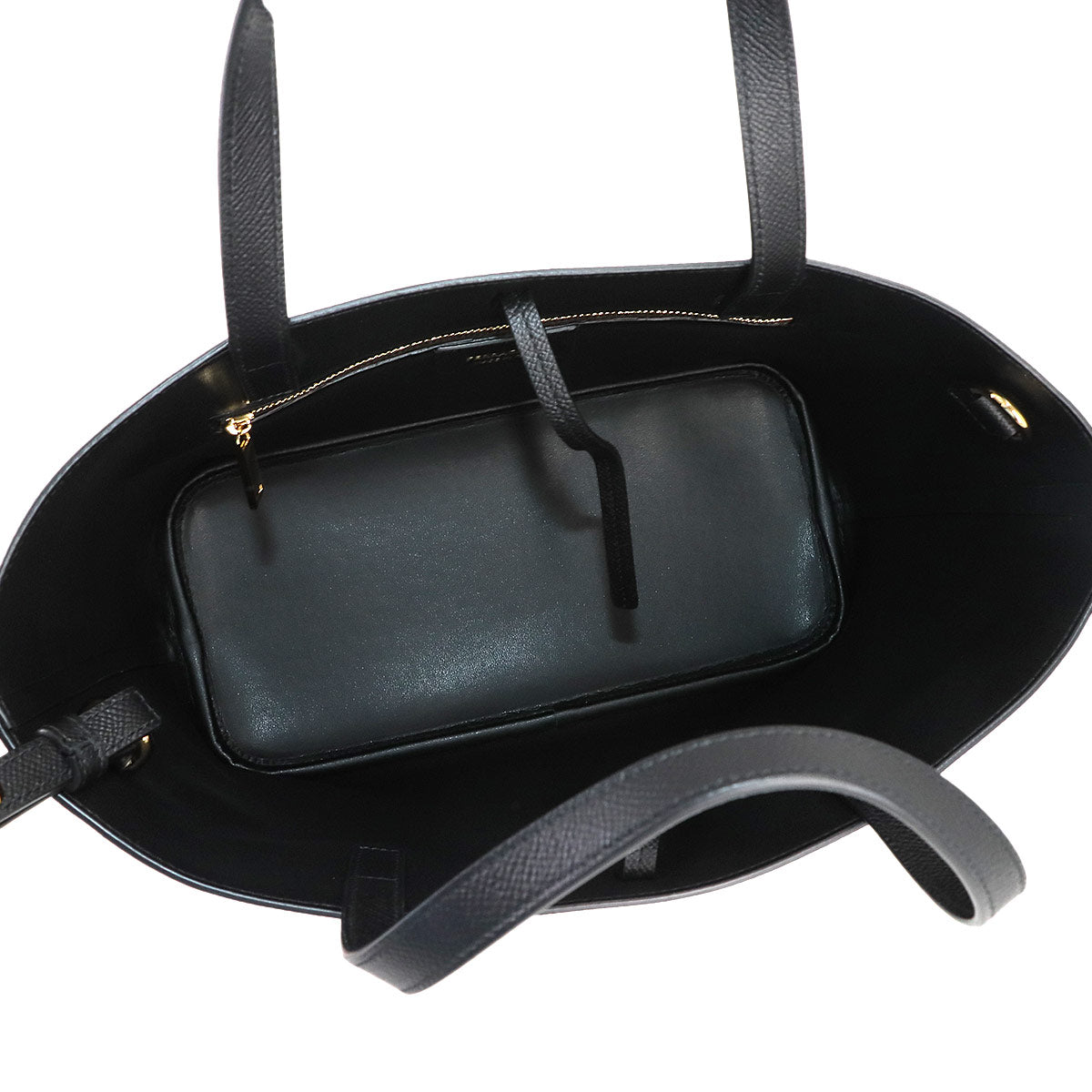 New Vara Plate Tote Bag Leather Black 218348 Purse