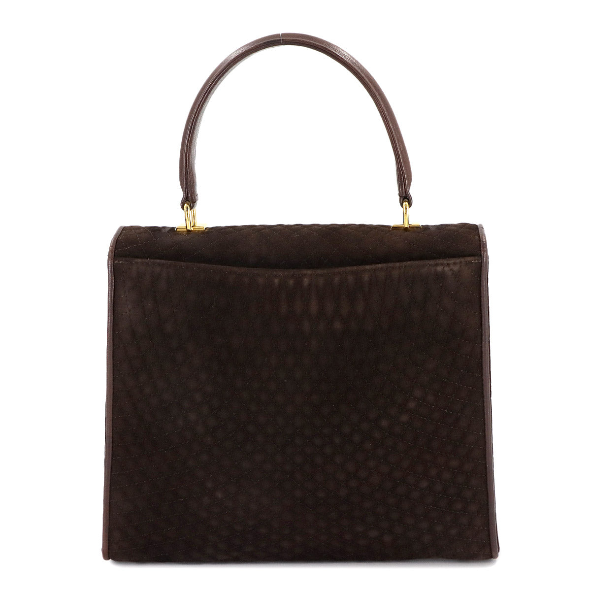 Quilting 2way Hand Shoulder Bag Suede Leather Brown