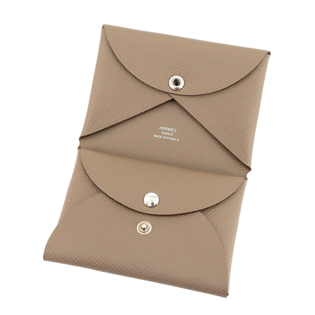 Calvi Duo Card Case Epsom Etoupe W