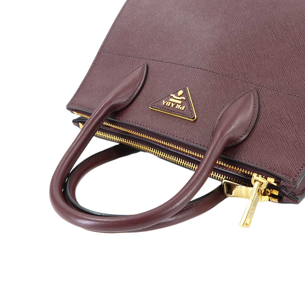 Paradigme Hand Shoulder Bag Saffiano Leather Bordeaux 1BA103