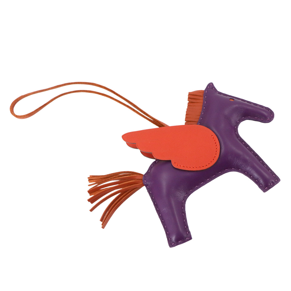 Rodeo Pegasu MM Bag Charm Agneau Milo Swift Violet Cornaline