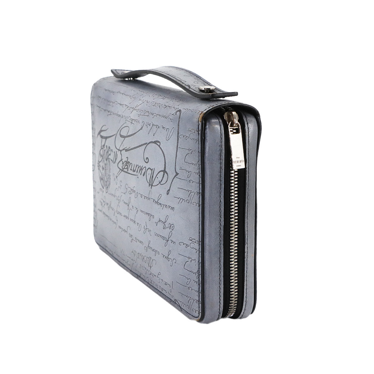Itauba Scritto Zipped Around Wallet Leather Gray