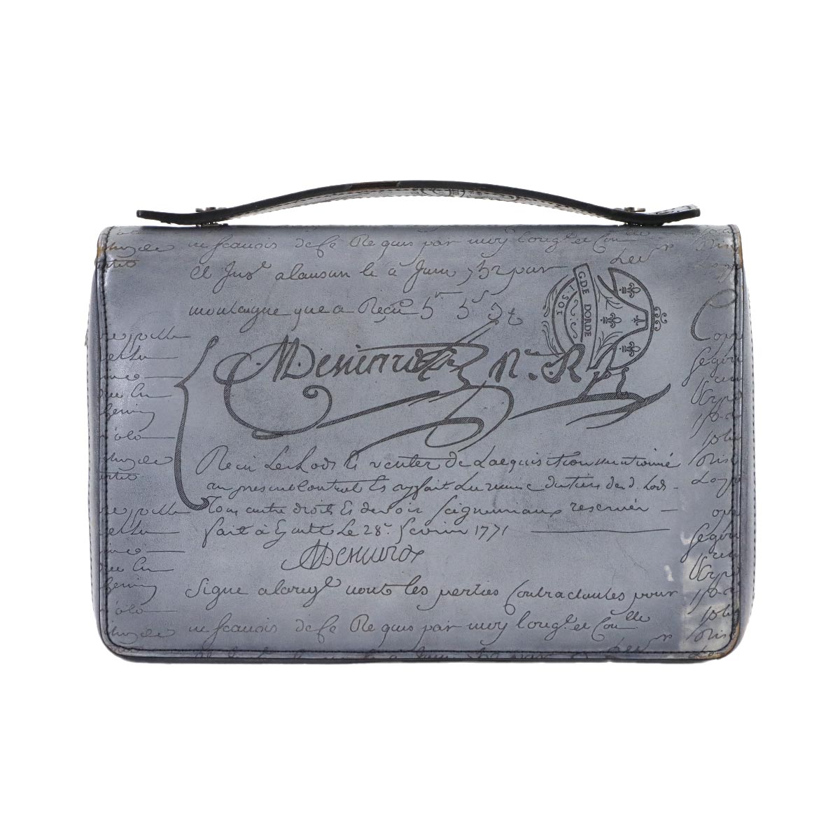 Itauba Scritto Zipped Around Wallet Leather Gray