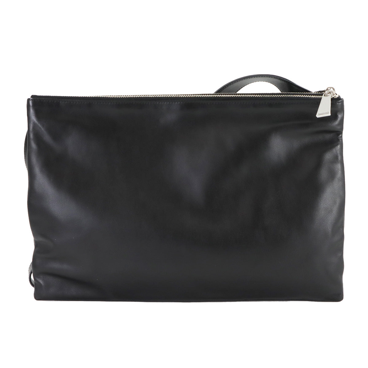 Trio Messenger Shoulder Bag Leather Black Purse