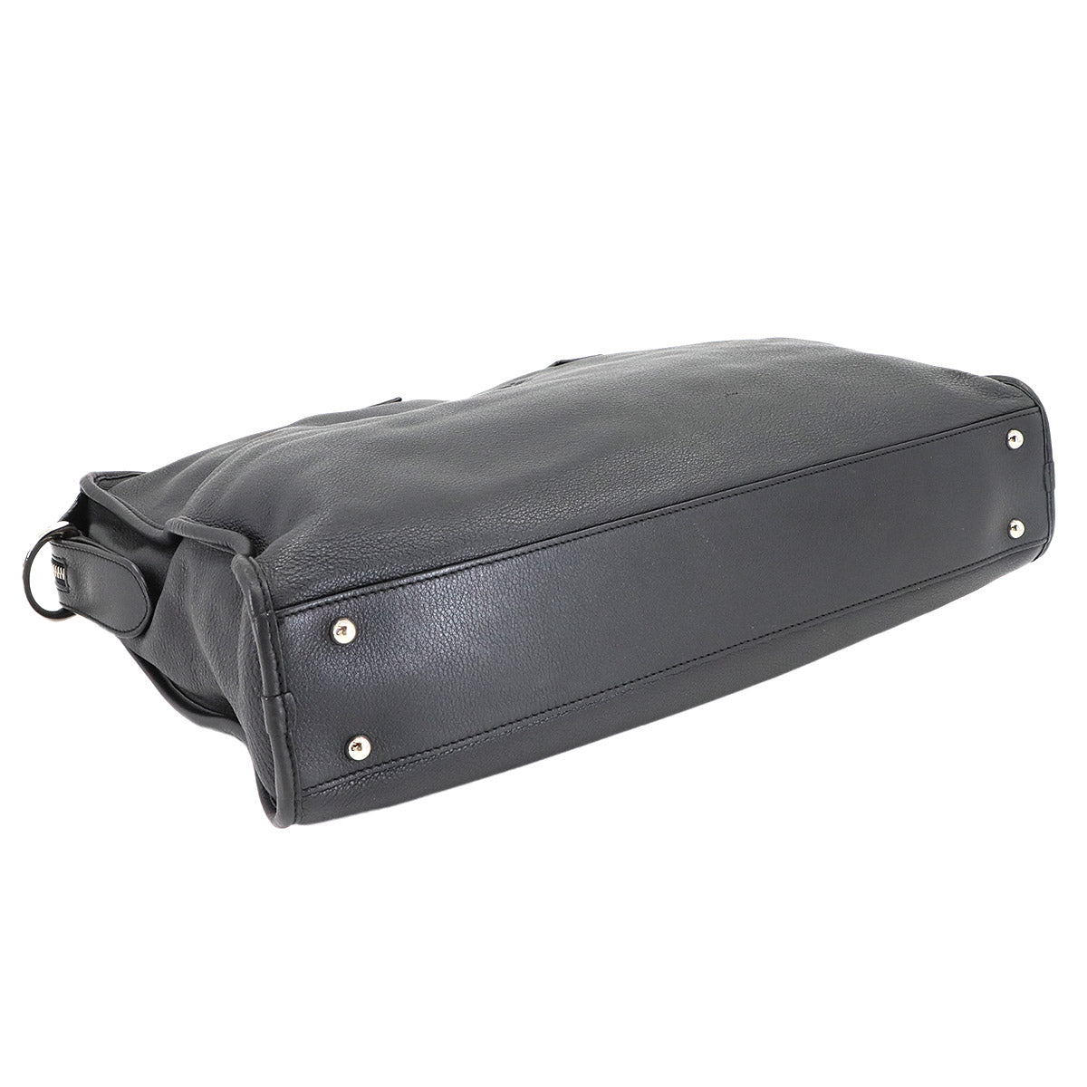 Briefcase Business Shoulder Bag Leather Black Anagram