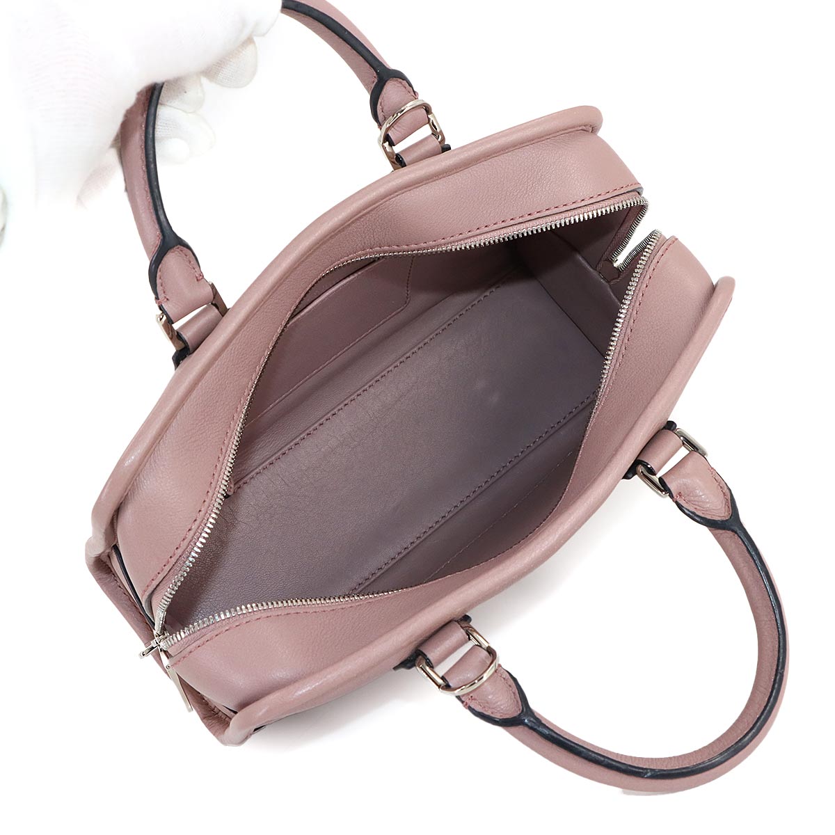 Amazona 23 2way Hand Shoulder Bag Leather Pink Purse