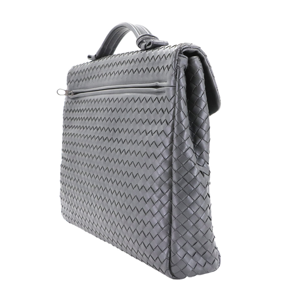 Intrecciato Buisiness Bag Leather Gray 13378