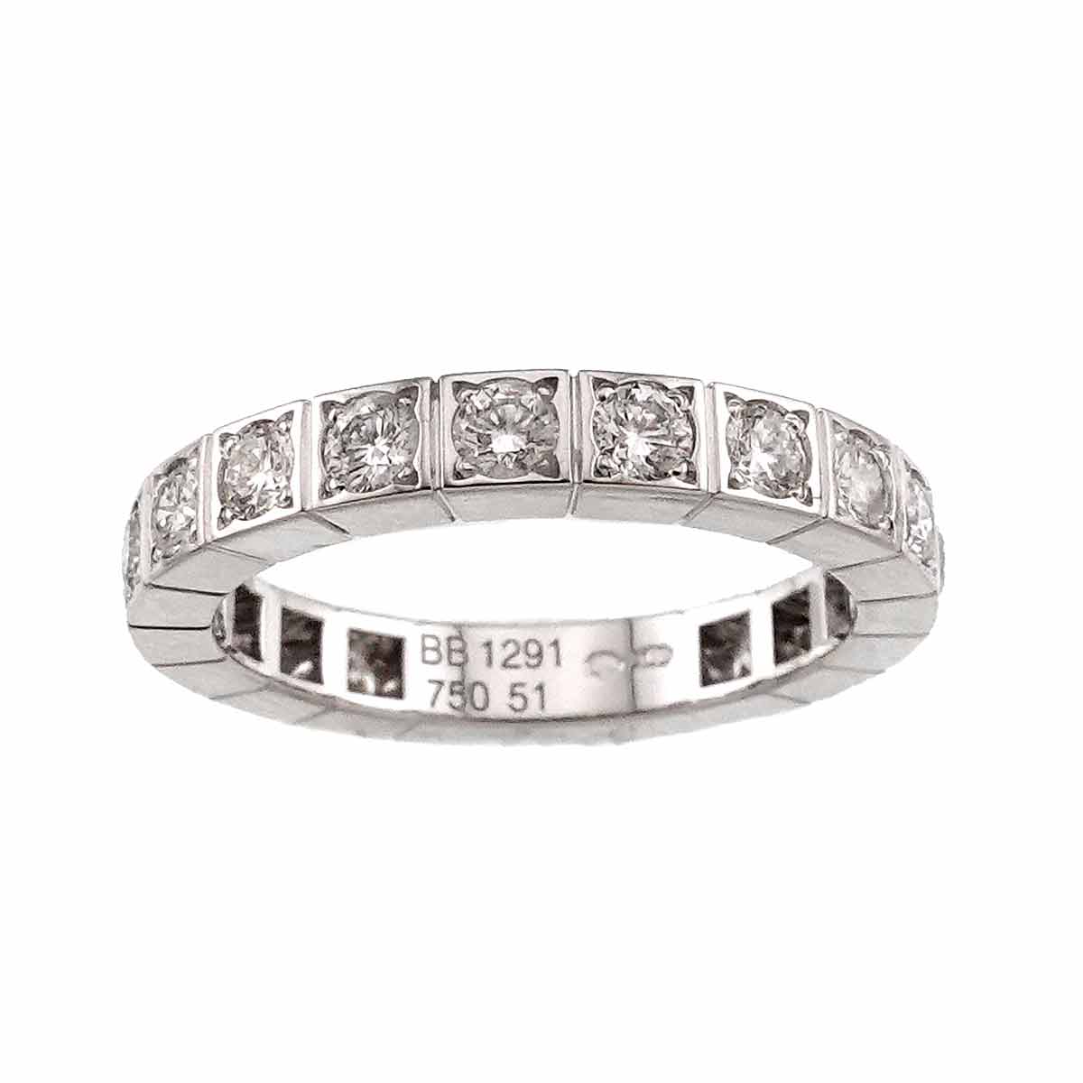 Lanieres Diamond Ring 18K WG 750 size51 5.5-5.75(US)